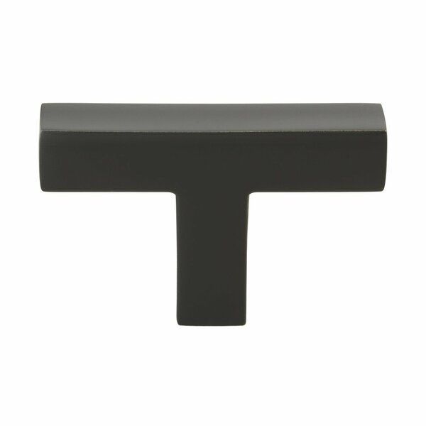 Gliderite Hardware 2-in. Solid Square Cabinet T-Knob Matte Black 21683-T-MB-1